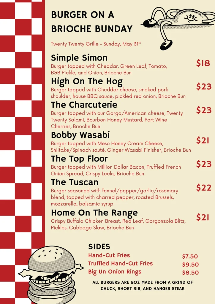 Burger Menu page 1
